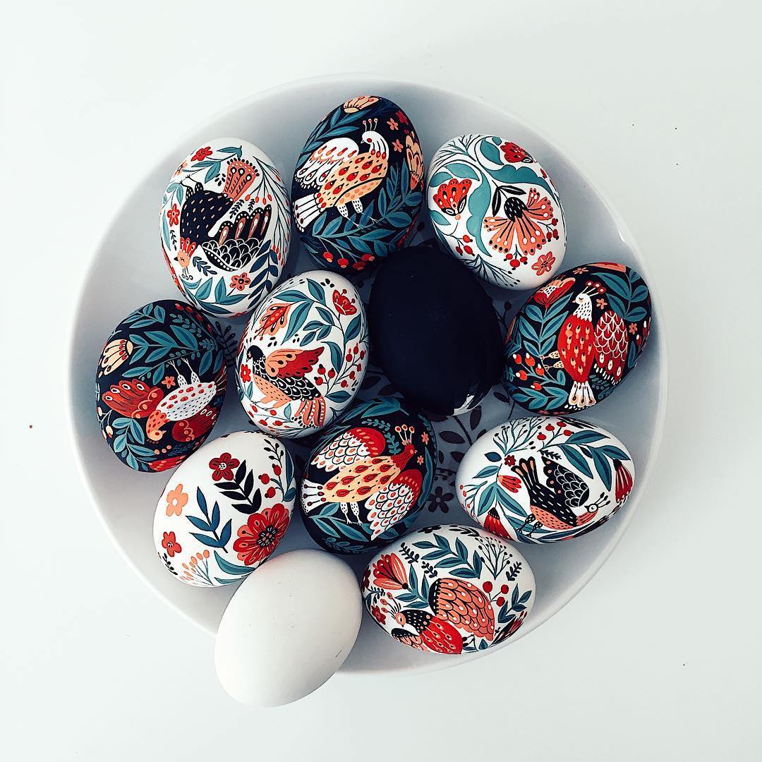 hand decorated eggs