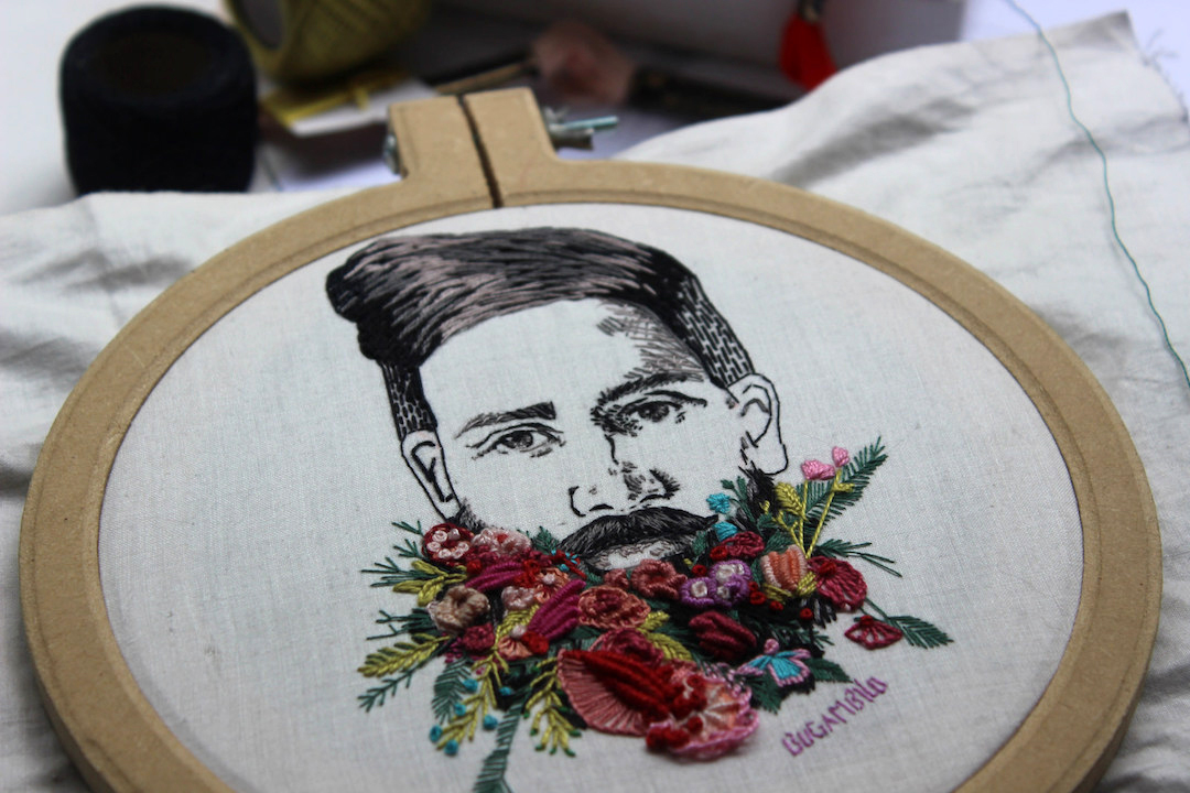 Embroidery Portraits Look Like They Were Created with a Pen