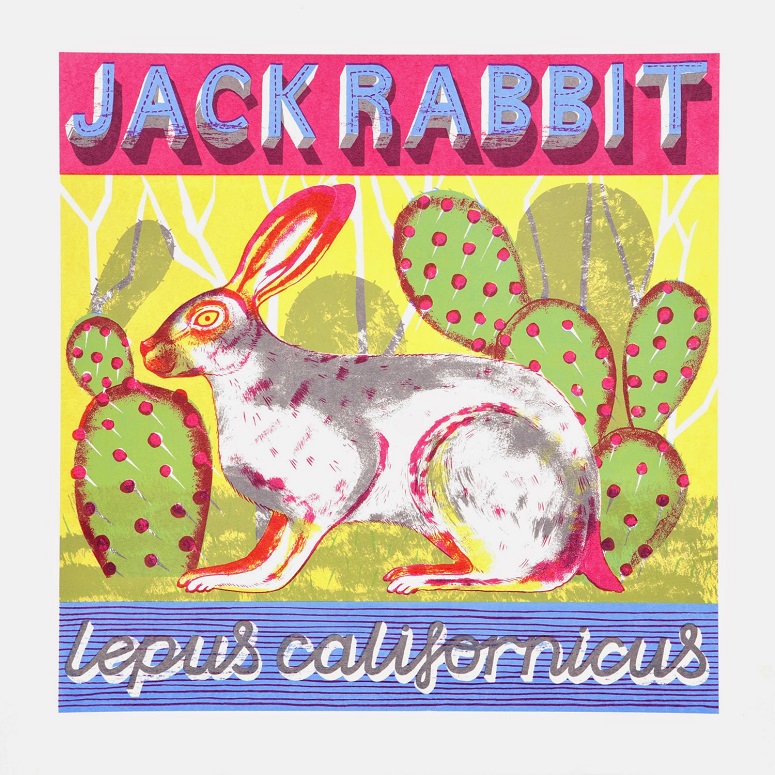 J is for jack rabbit who jumps mile after mile.