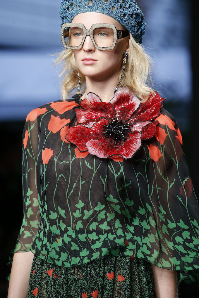 Gucci Spring 2016: Glittering Snakes and Embroidered Birds - Brown ...
