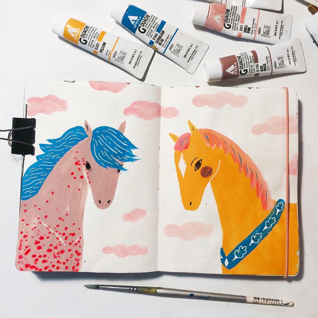 Illustrated sketchbook of Sarah Walsh