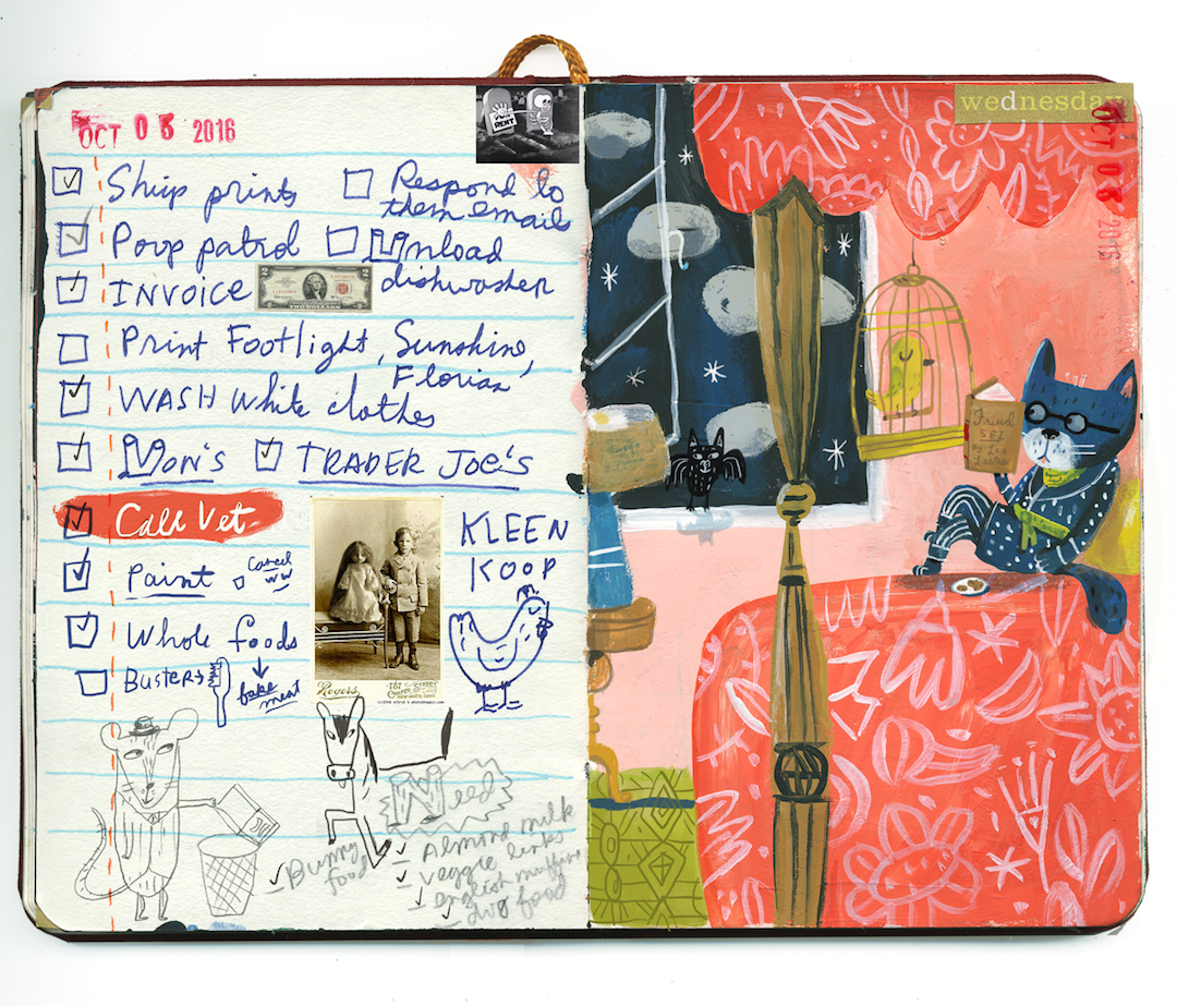 Illustrated sketchbook of Stephanie Birdsong