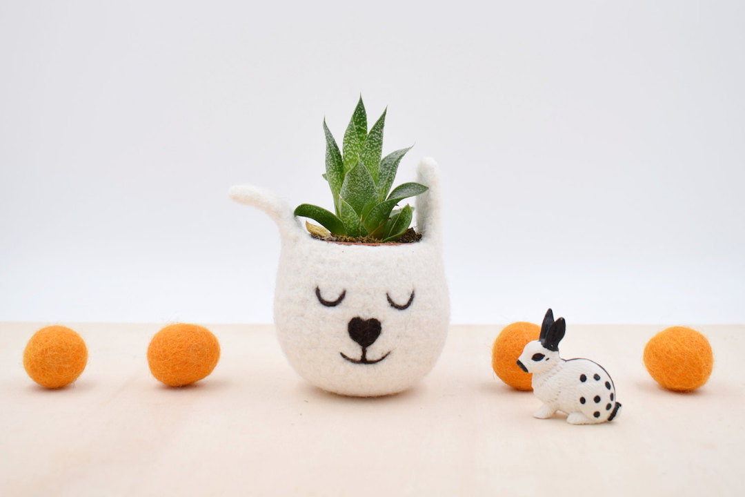 The Yarn Kitchen felted animal planters