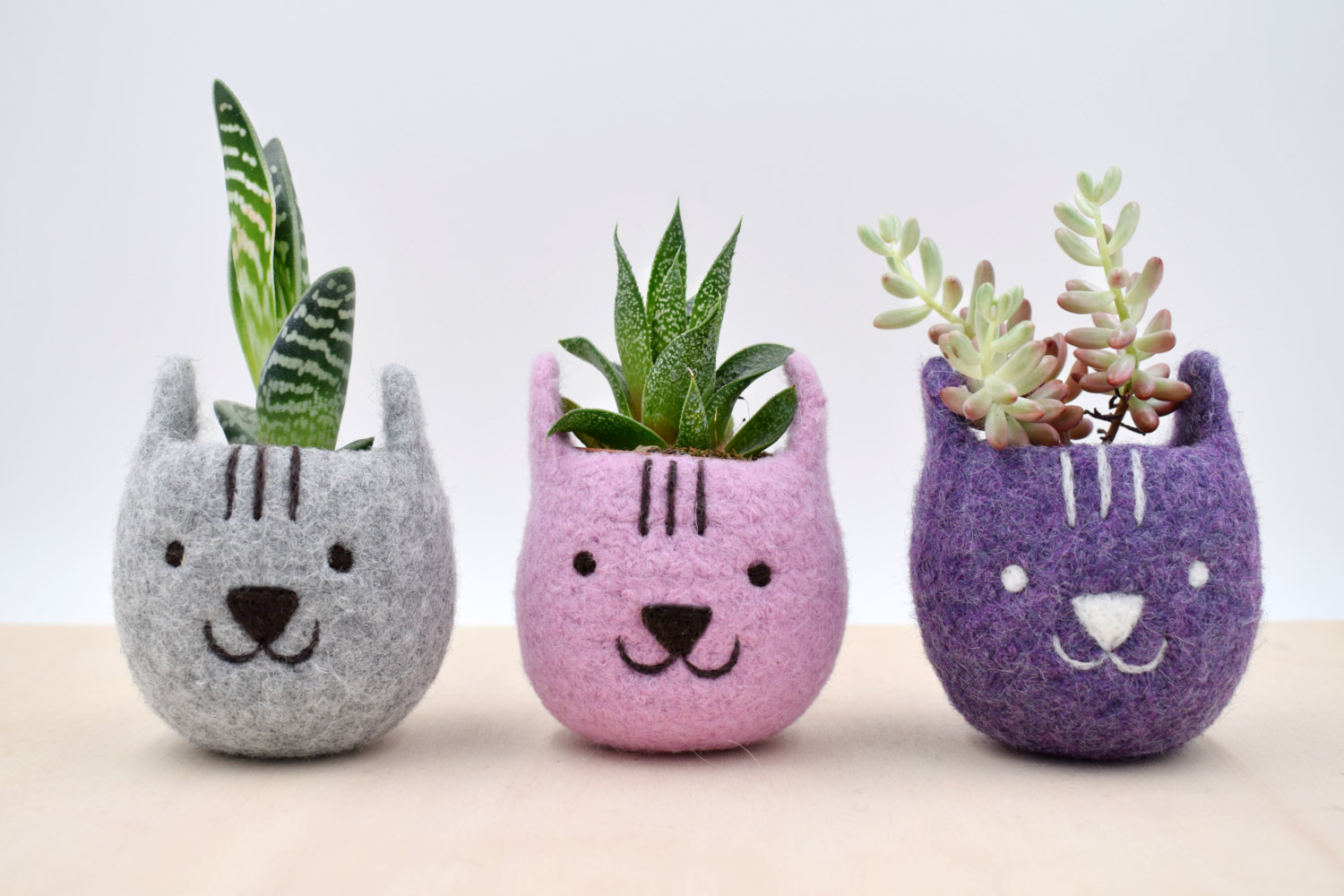 The Yarn Kitchen felted animal planters