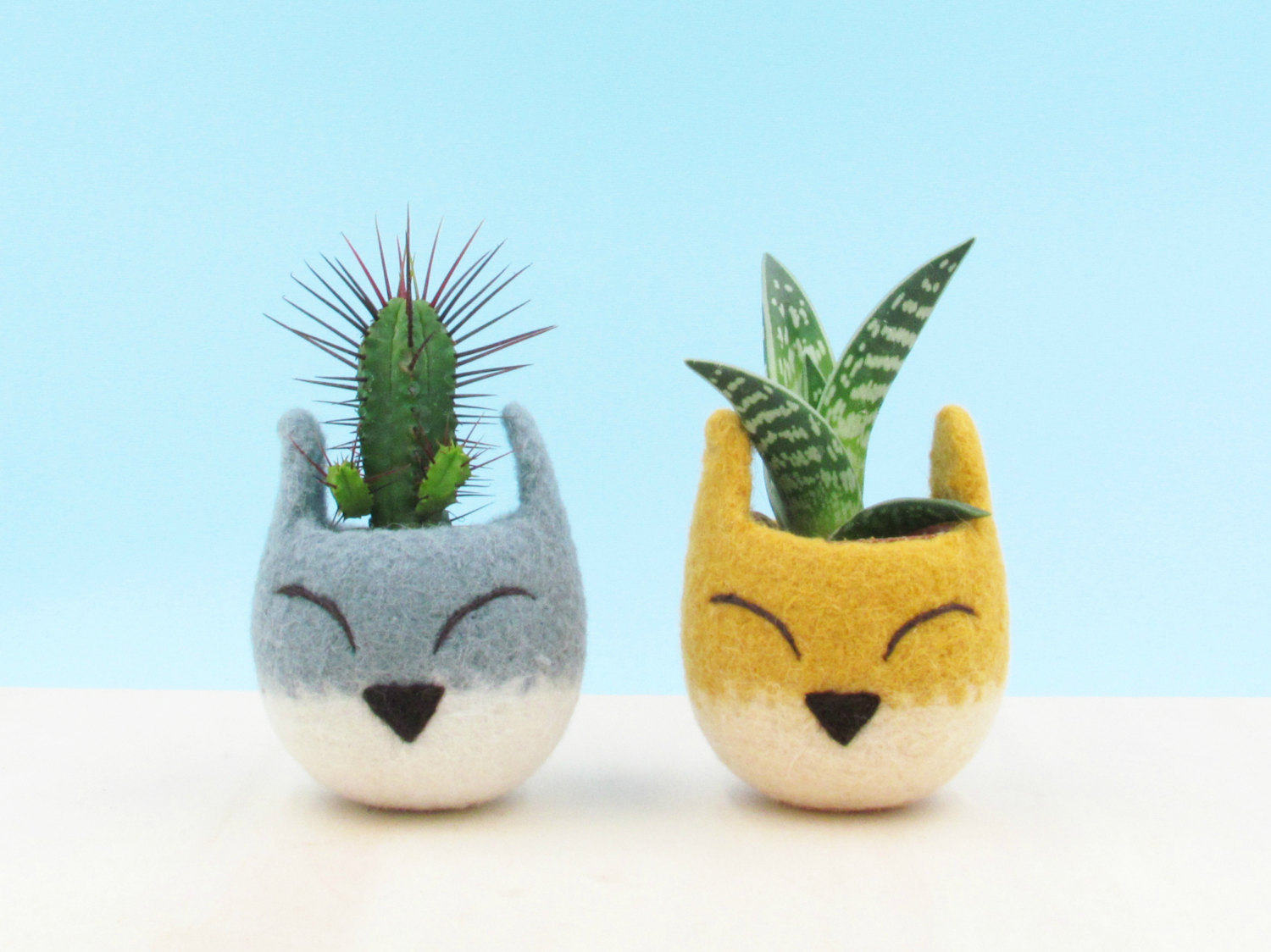 The Yarn Kitchen felted animal planters