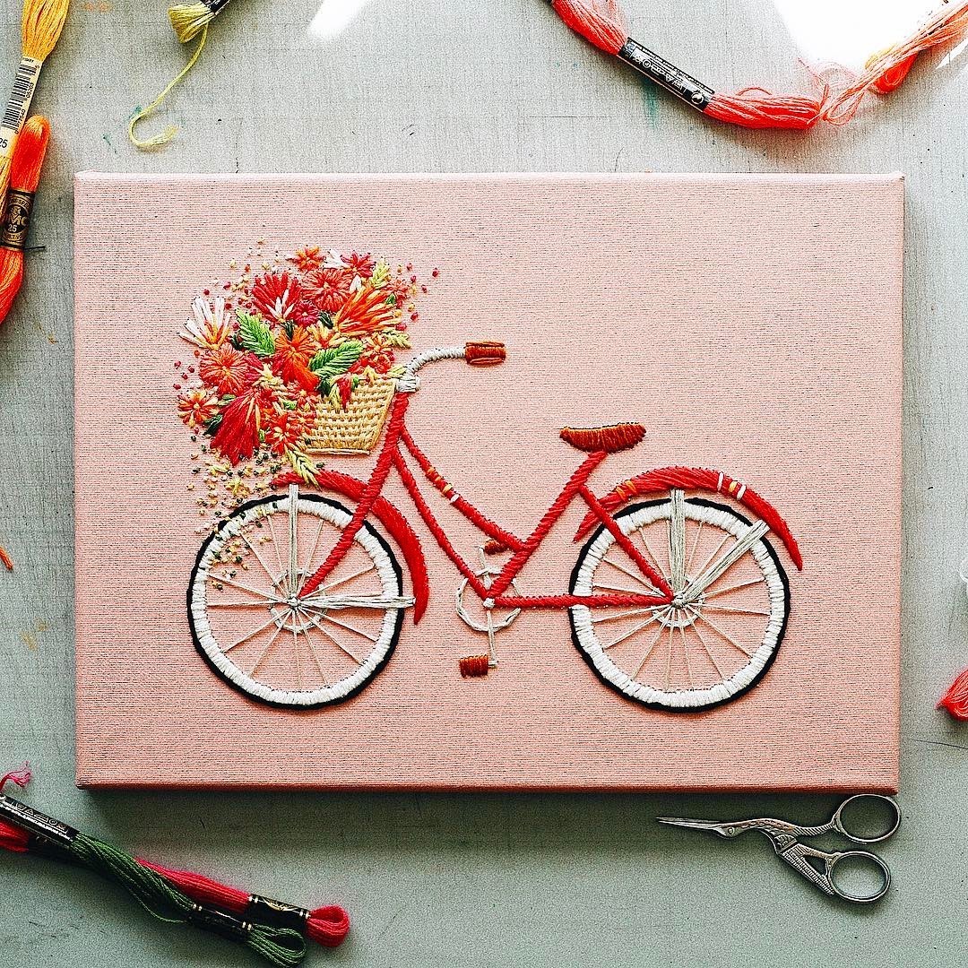 Bicycle embroidery by True Fort