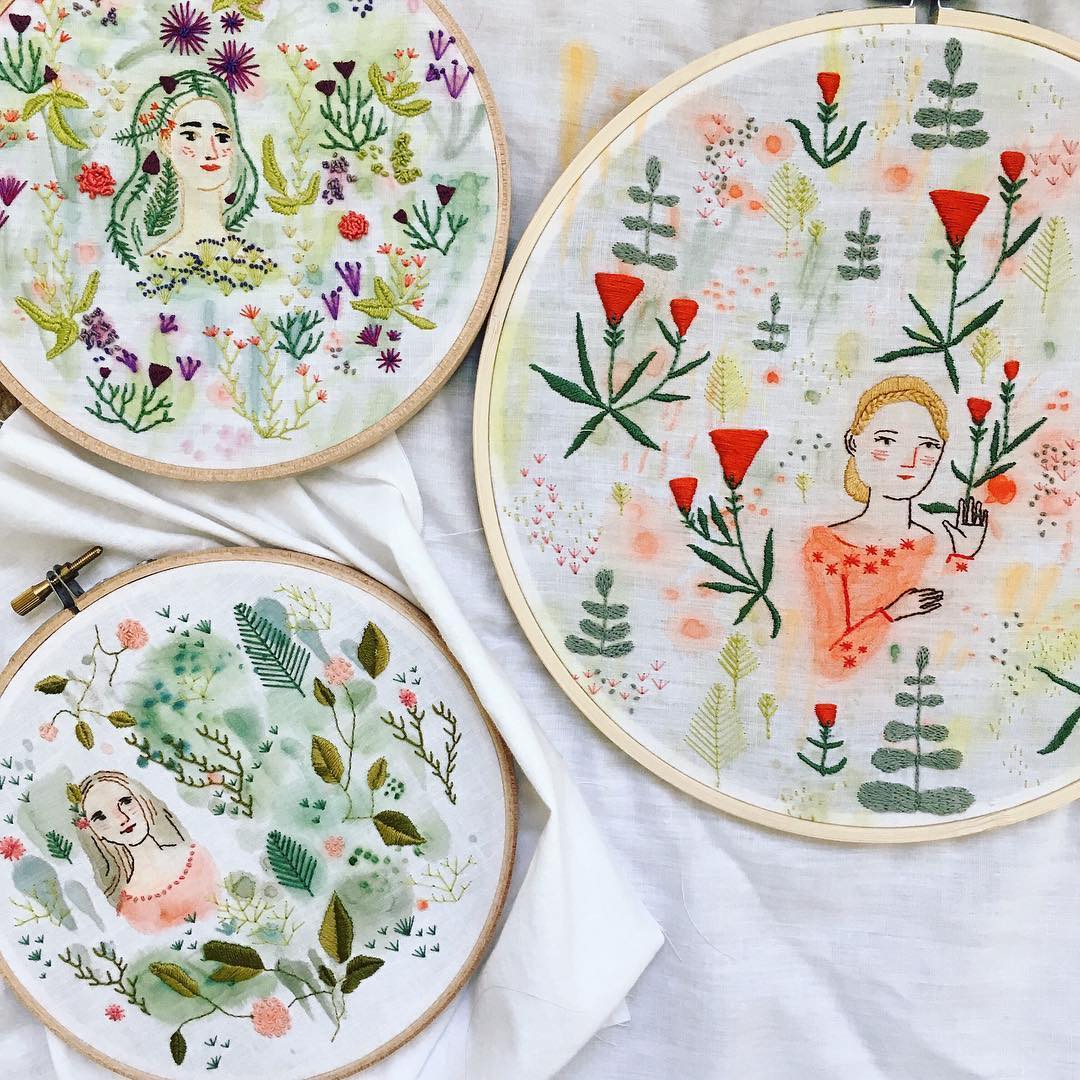 Embroidery art by Abigail Halpin