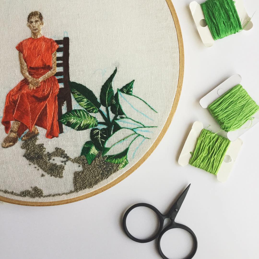 Hand embroidery hoop art by Desert Eclipse Studio