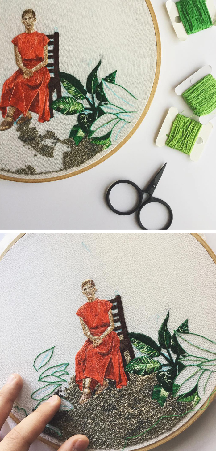 Embroidery hoop art by Desert Eclipse Studio