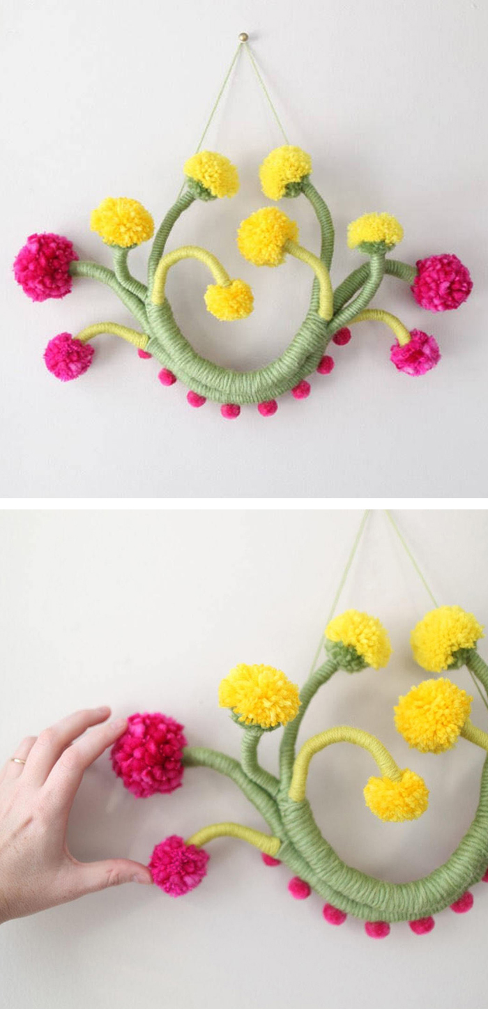 Floral fiber art wall hangings by Mandi Smethells