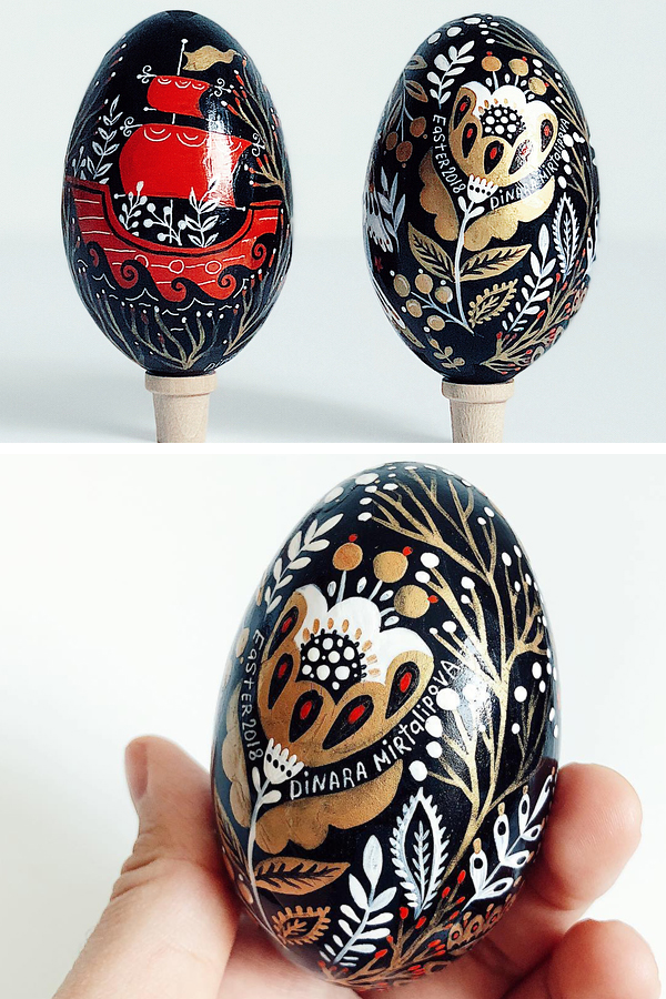 Illustrated egg art