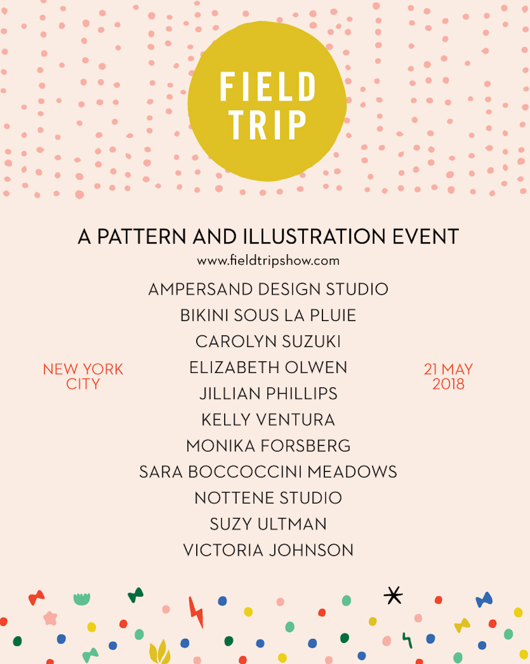 Artists featured in Field Trip Show 2018