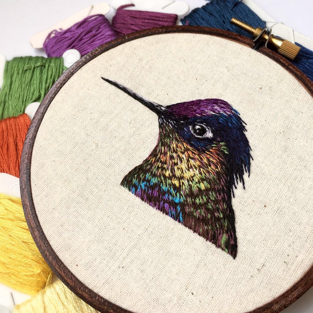 Bird embroidery by Ell Violet