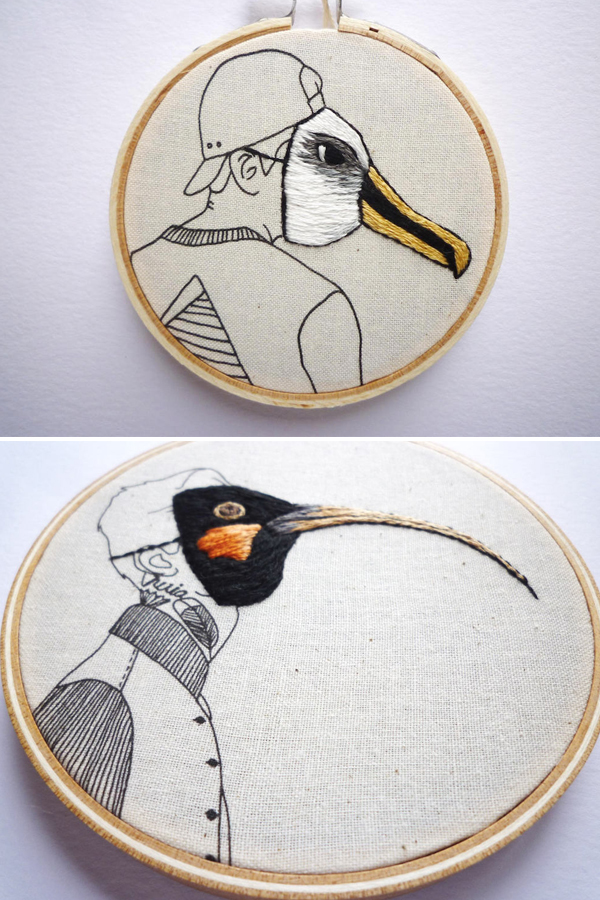 Embroidery art by Amy Jones