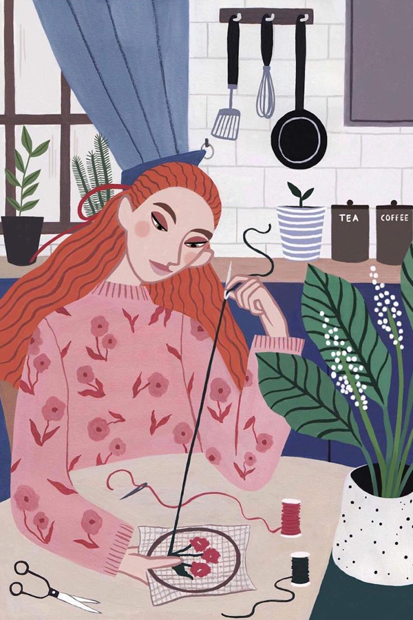 Fashionable illustrated lady by Rachael Dean