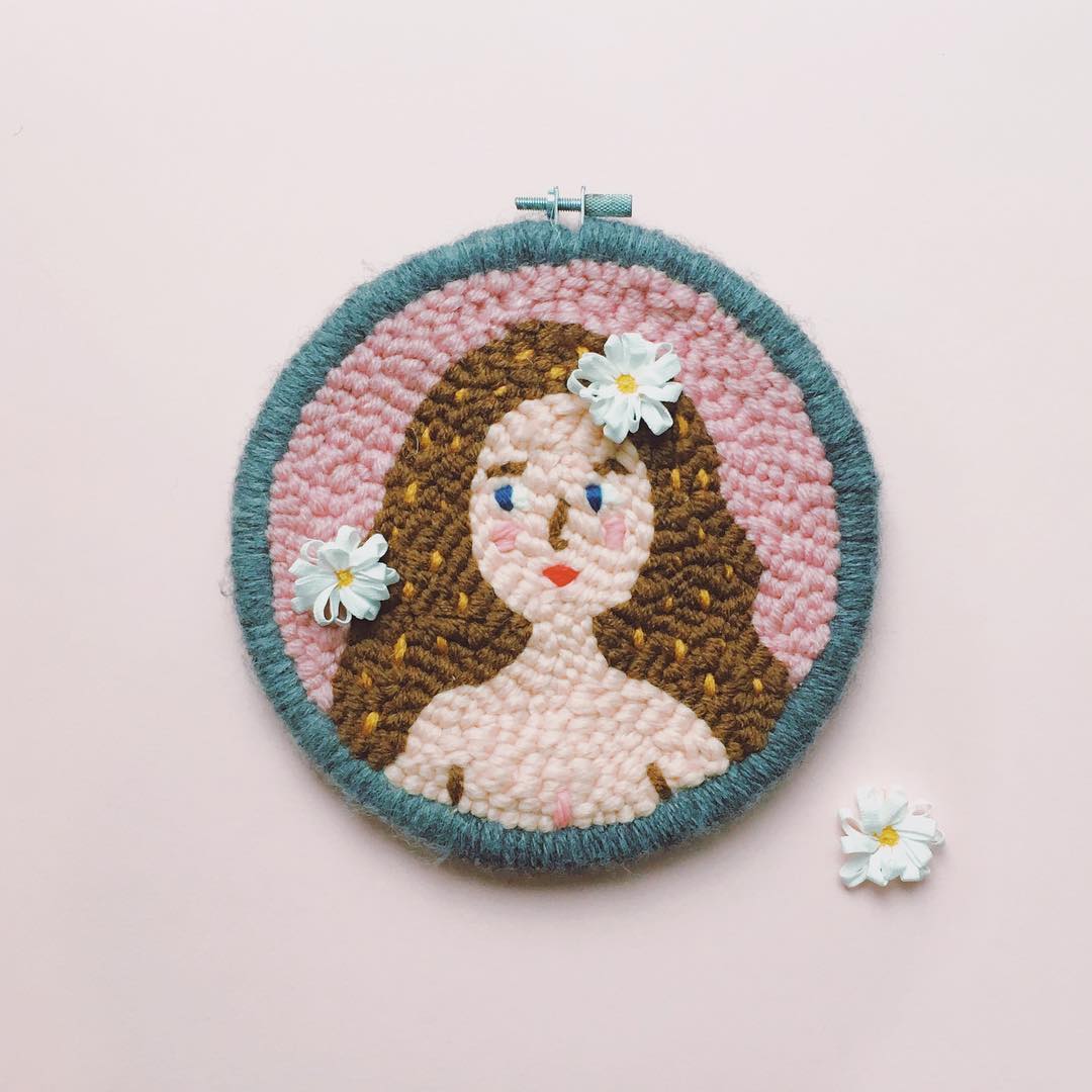 Punch needle embroidery by Studio Myome