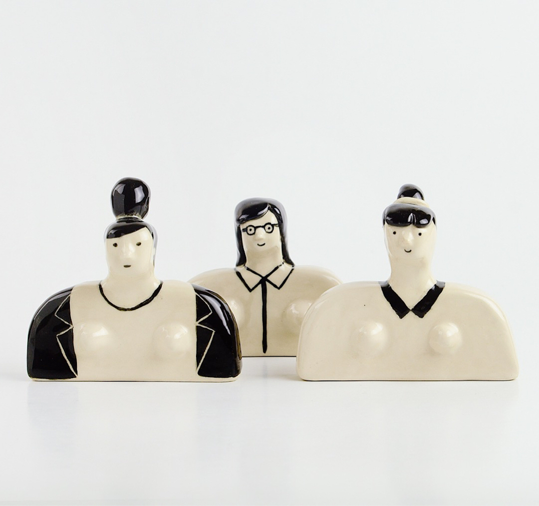 Black and white ceramics by Miri Orenstein