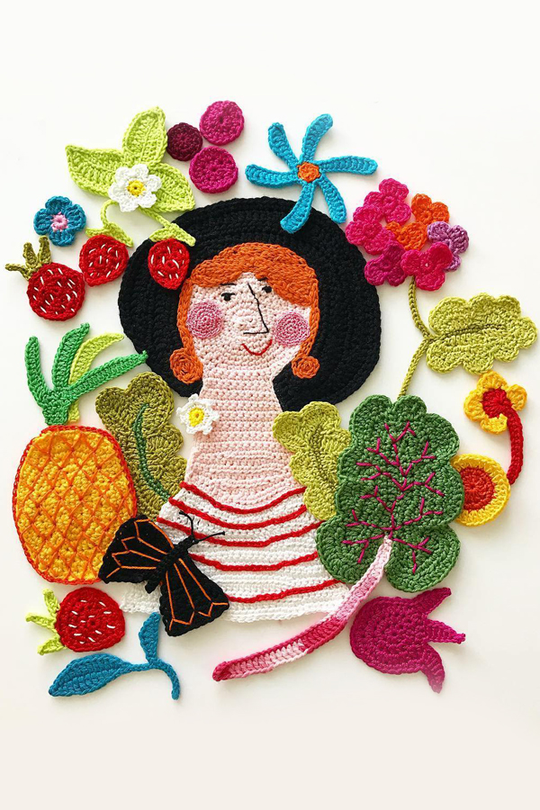 Freeform crochet art by Tuija Heikkinen