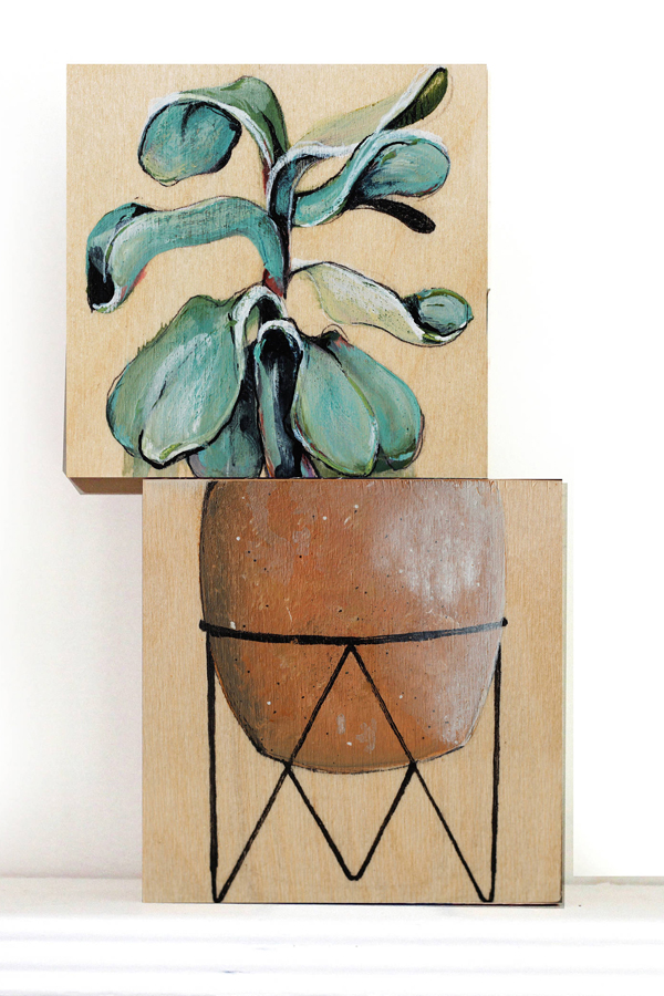 Mix and match painted plant portrait by Léa-Marie Jean