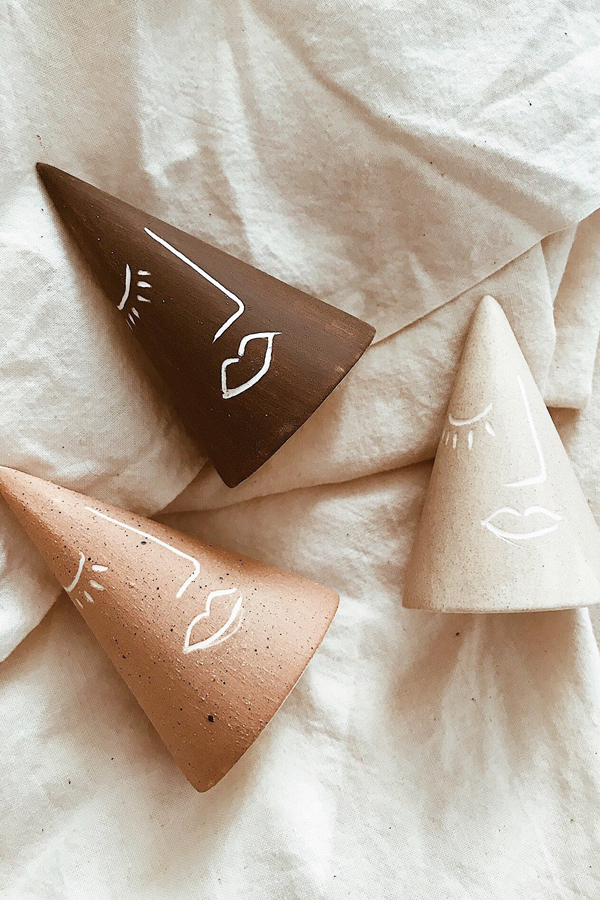 Ceramic ring cones by Muddy Heart