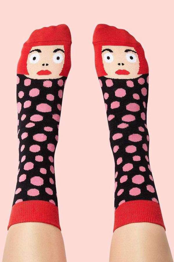 Crazy socks inspired by Yayoi Kusama