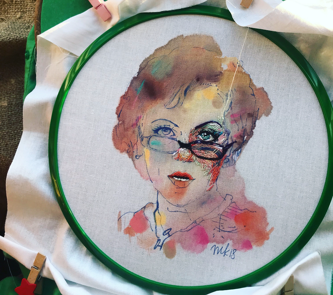 Embroidery and painting by Taisiya Kovali