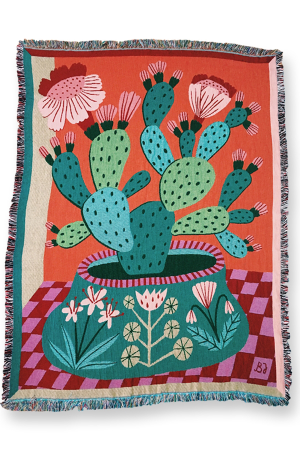 Cactus throw by Bodil Jane