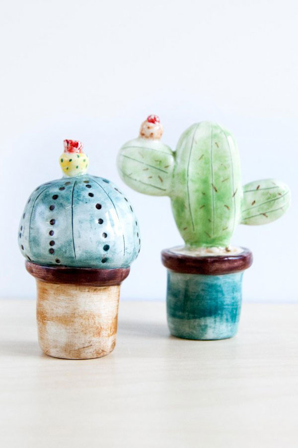 Ceramic cacti by Noe Marin