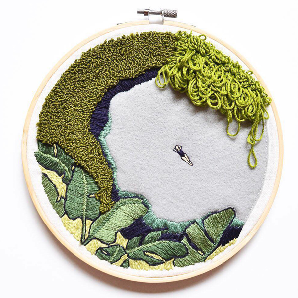 Embroidered landscapes by Suter Design & Co. 