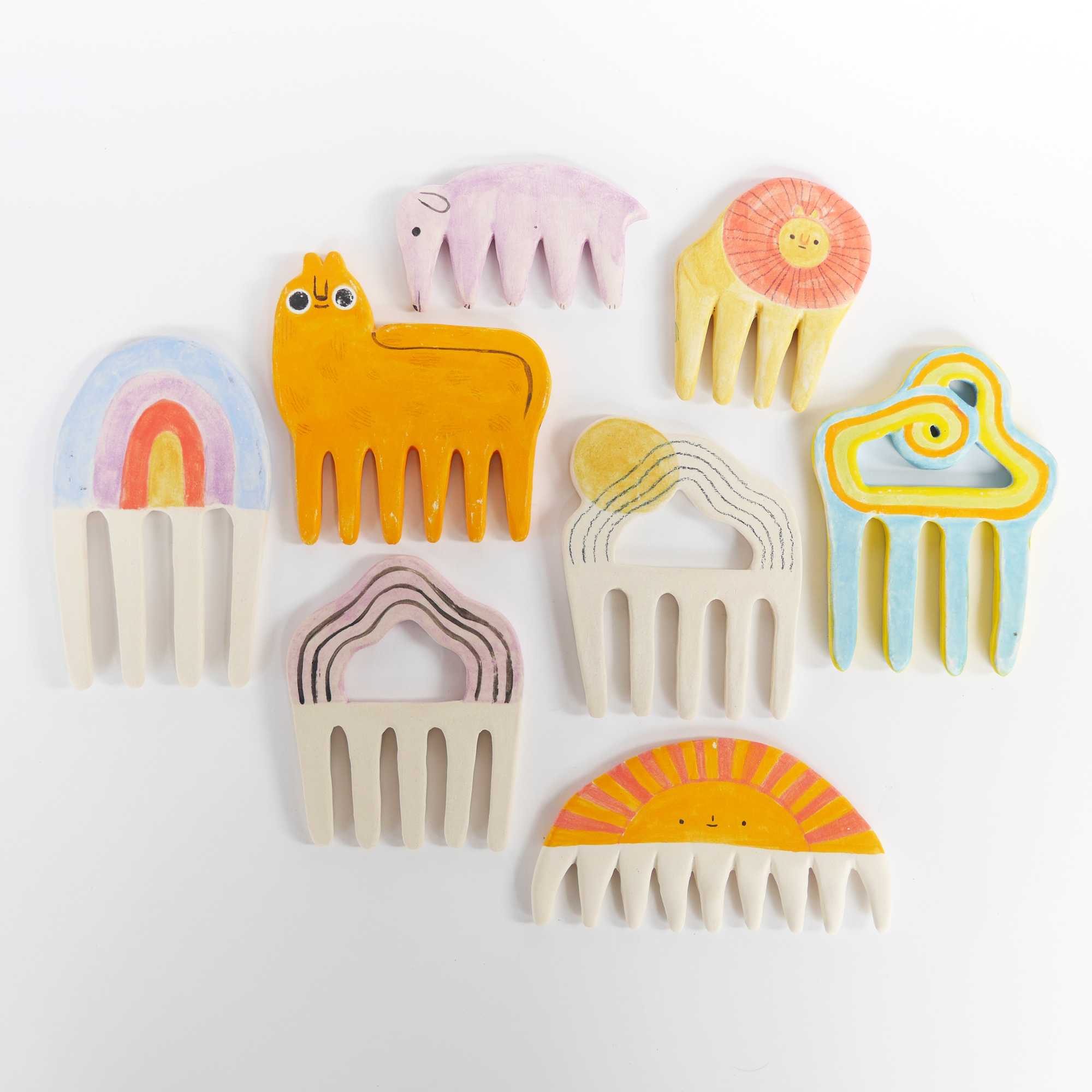 Ceramic combs by Two Hold Studios