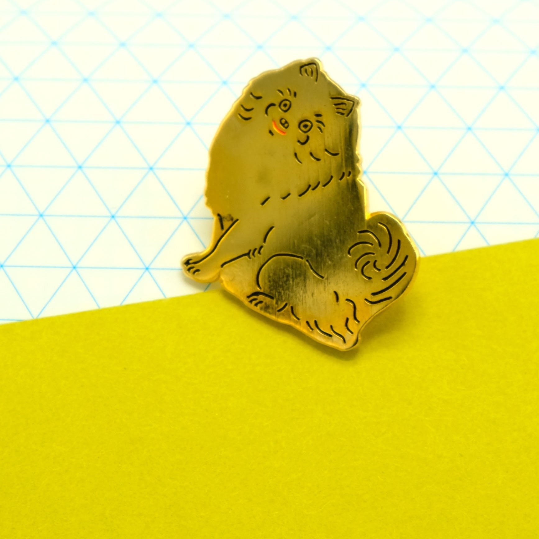 Pomeranian enamel pin