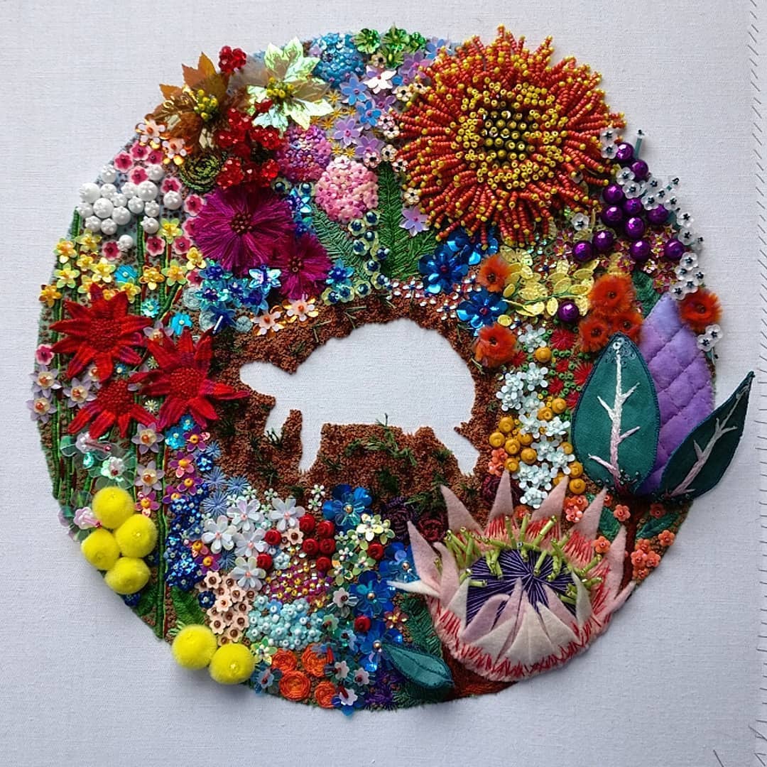 Hand embroidery and beading by Katie Tume