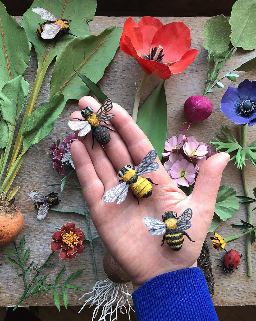 wooden craft flowers