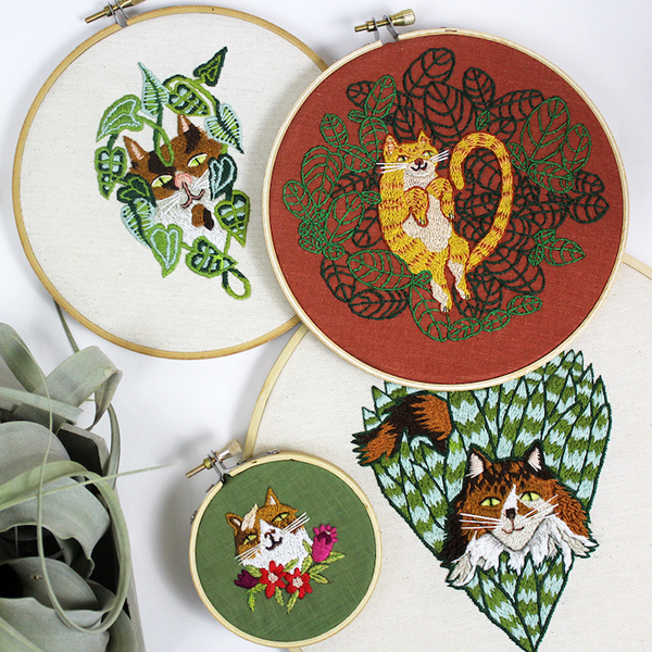 Cat embroidery 