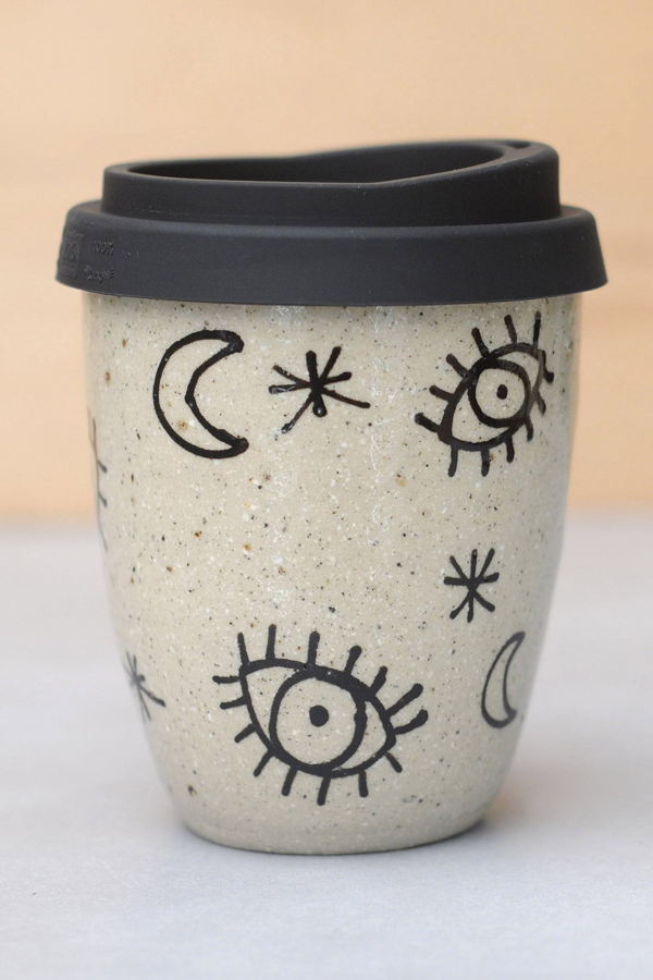 Ceramic to-go coffee cup