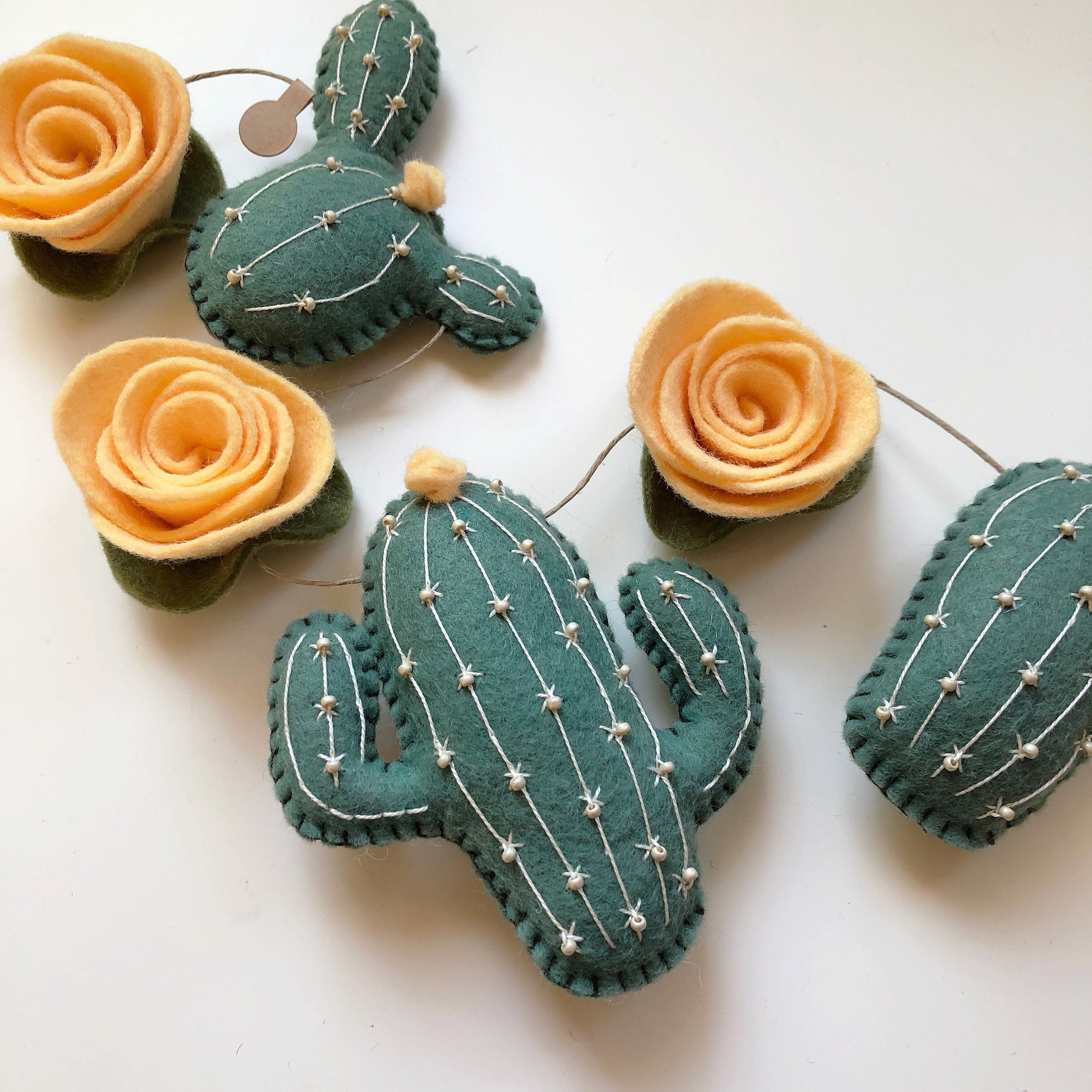 Felt cactus garland