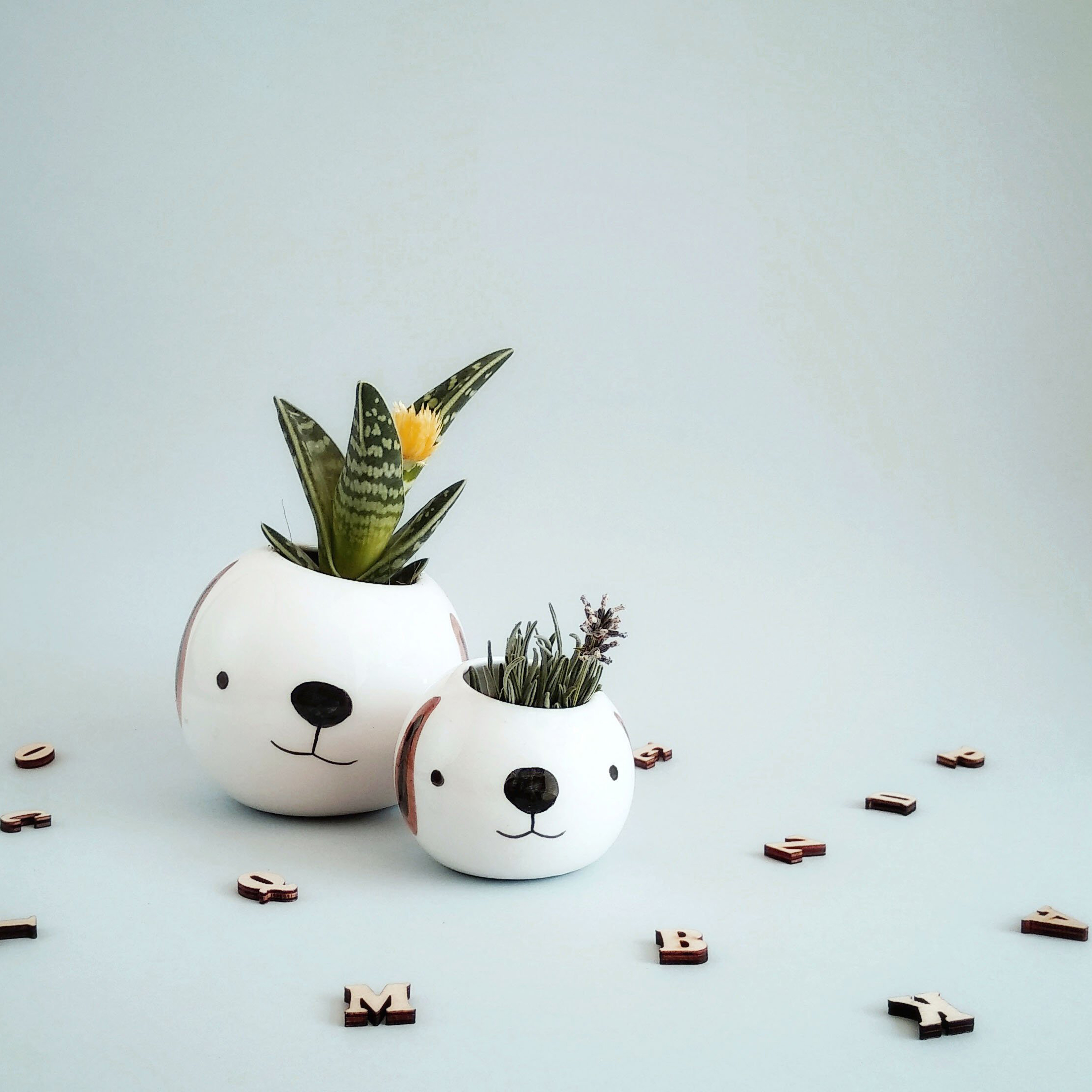 Ceramic dog planter