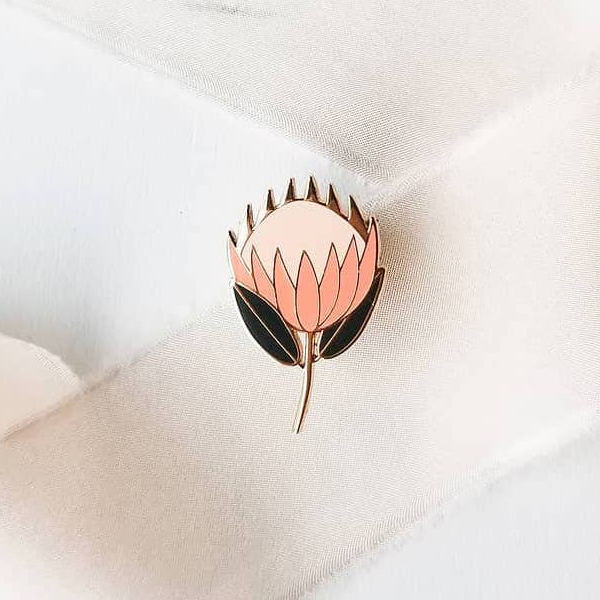 Protea enamel pin