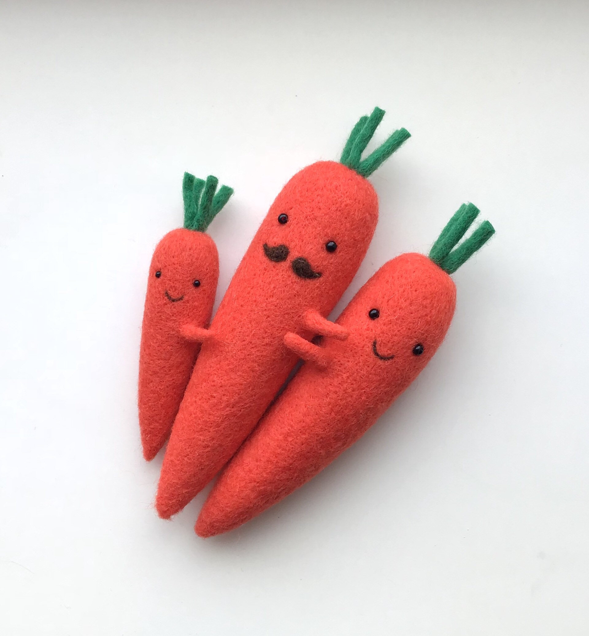 Felted Carrot Family by Hanna Dovhan