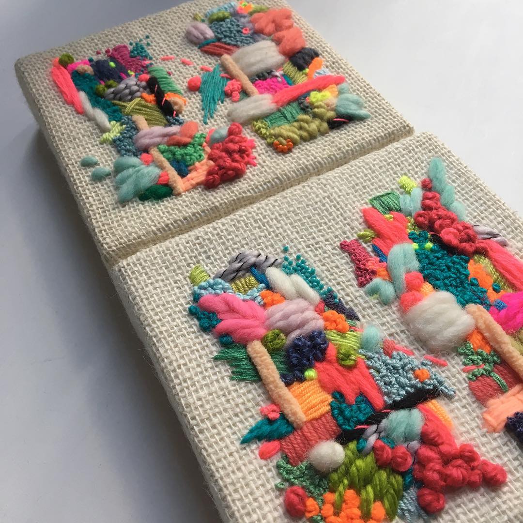 Abstract embroidery by Wild Floss Embroidery