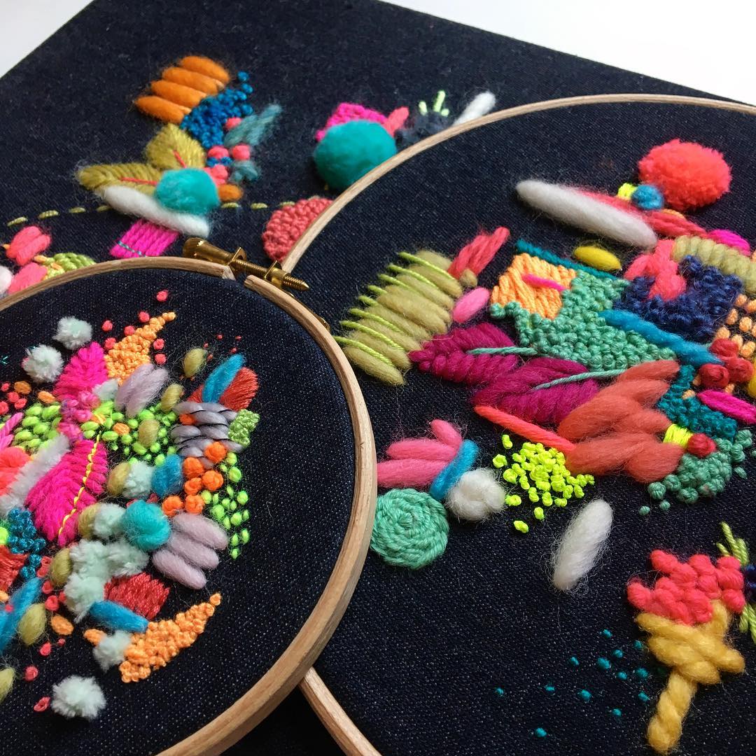 Abstract embroidery by Wild Floss Embroidery