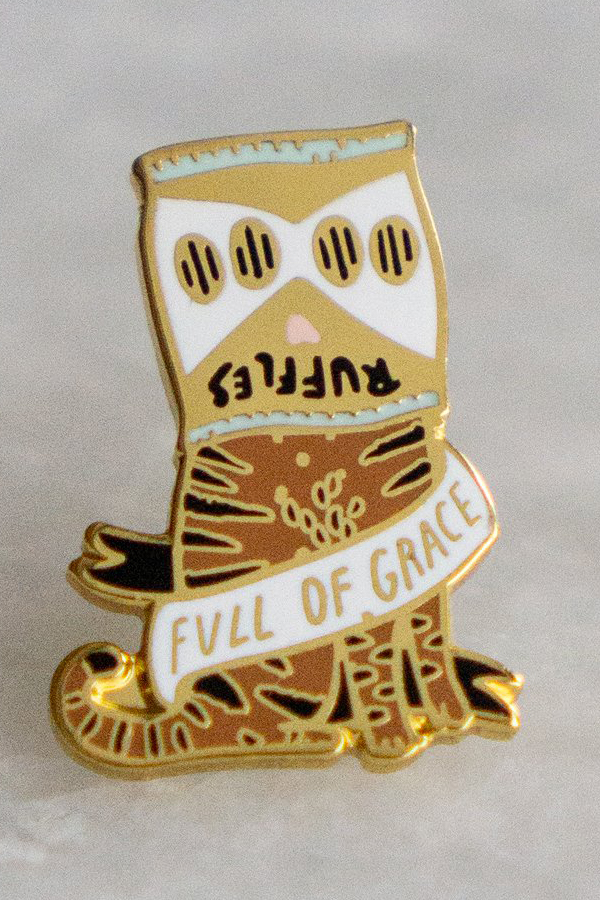 Cat enamel pin