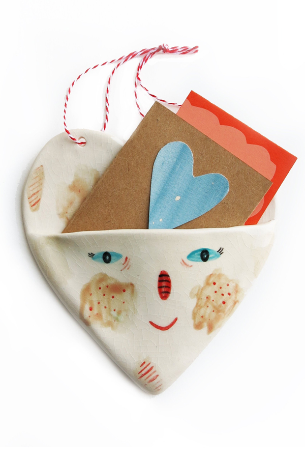 Ceramic heart pouch