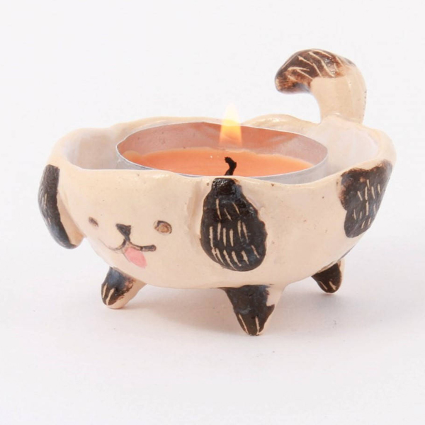 Ceramic dog candle