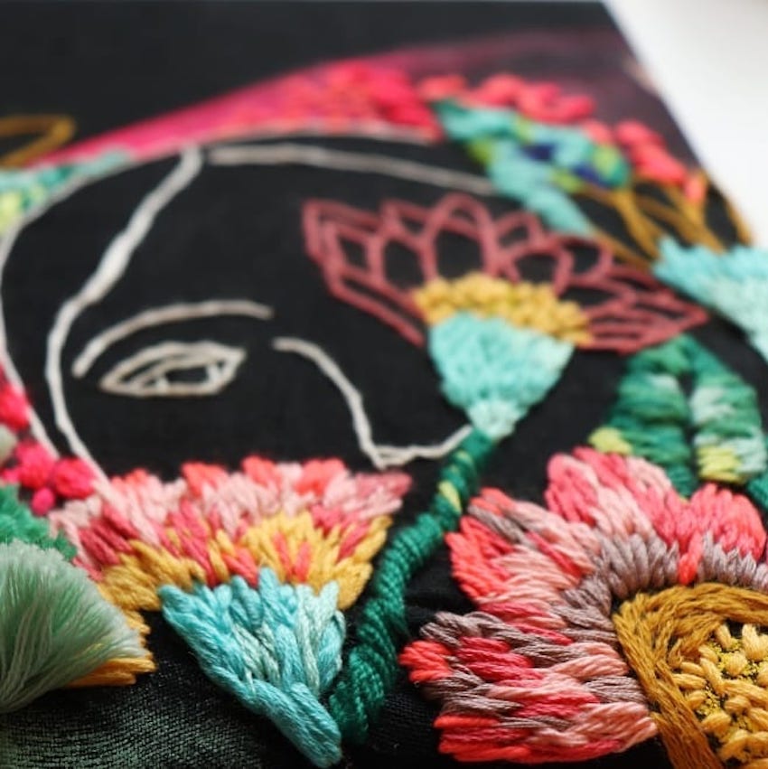 Embroidered portraits by Katy Biele