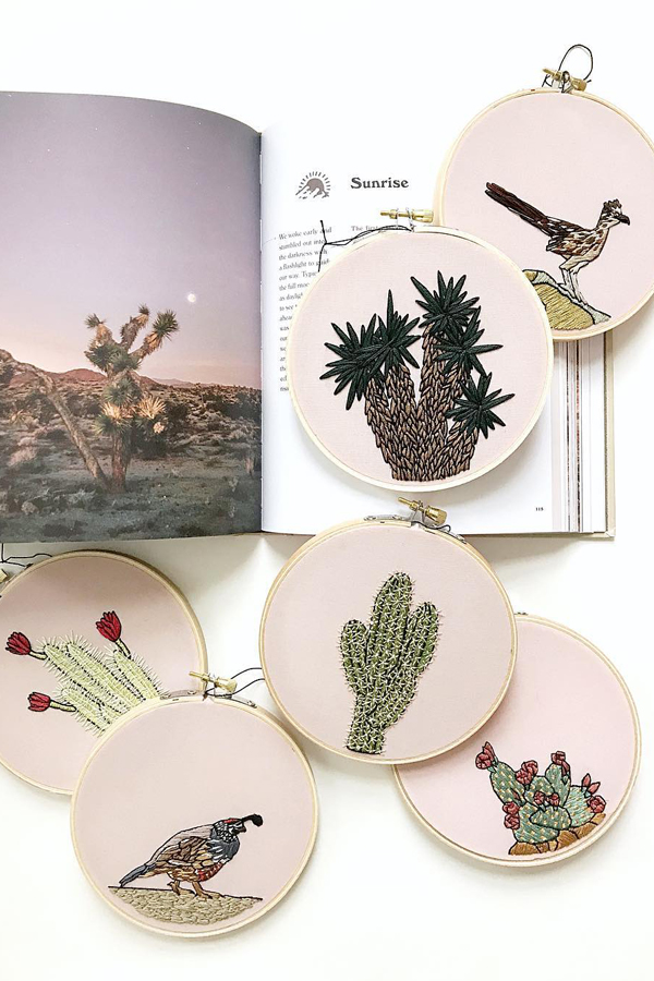 Desert embroidery patterns by Sarah K. Benning