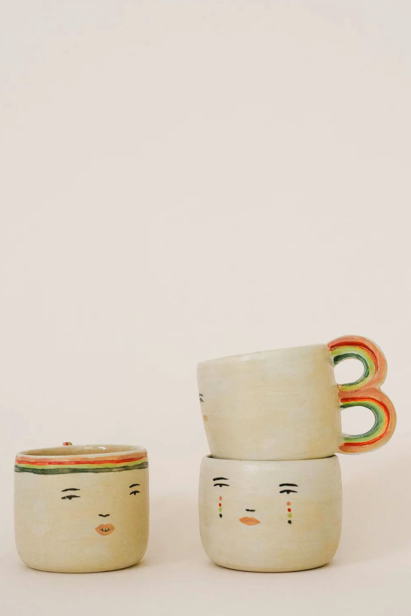 Rainbow ceramic mugs