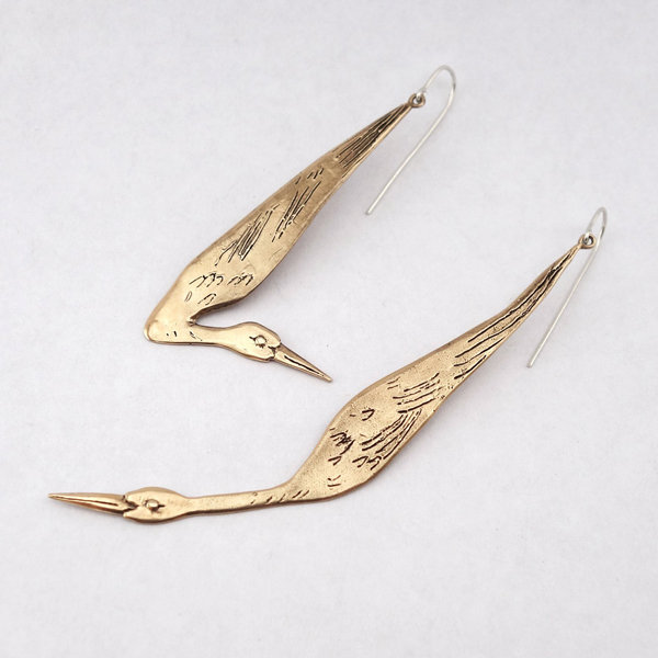 Crane earrings