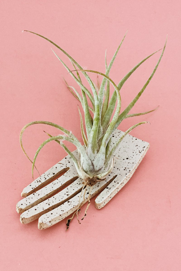 Ceramic hand air plant holder