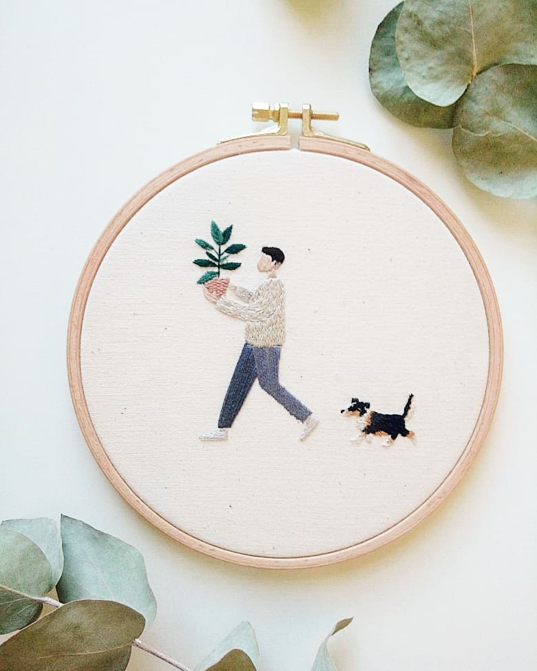 Plant embroidery